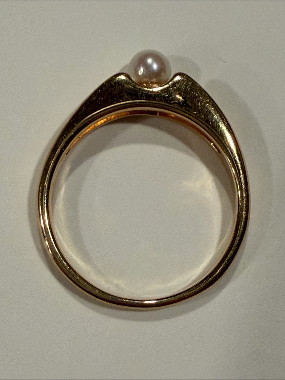 Avon 18k HGE Ring Pearl Gold Size 9